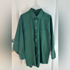 Stafford Men's Green Button Down Shirt